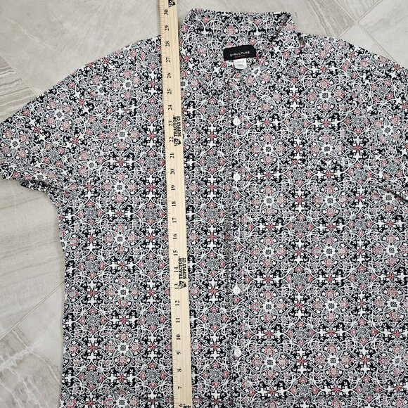 Structure Flower Pattern Men's Short Sleeve Slim Fit Summer Shirt Size Large - Picture 3 of 7